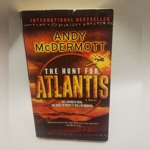 $5 if bundled, Adv/Thriller Andy McDermott Atlantis novel, stained